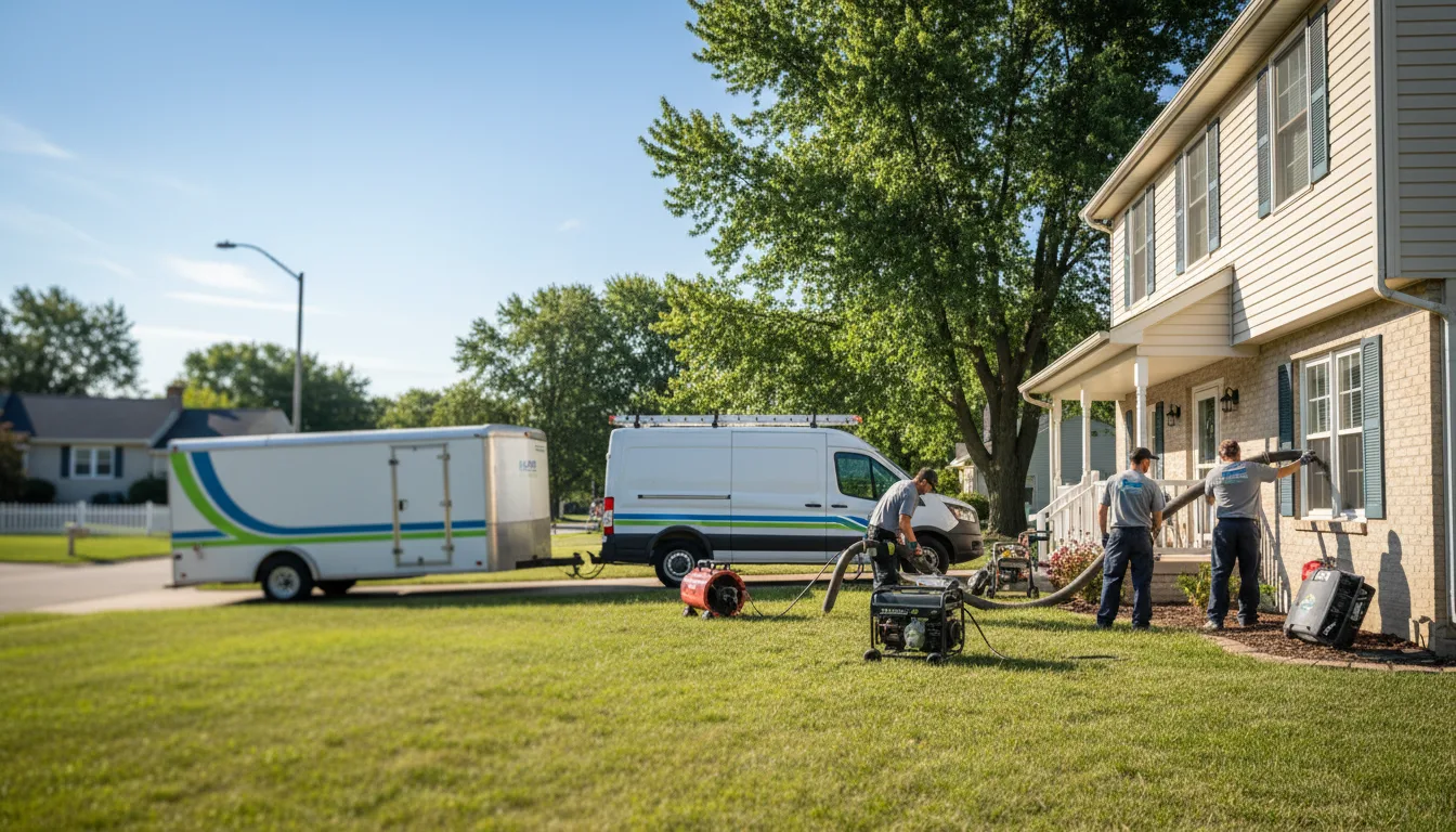 Flooded Basement Restoration And Cleanup With Repair in New London, IA near me